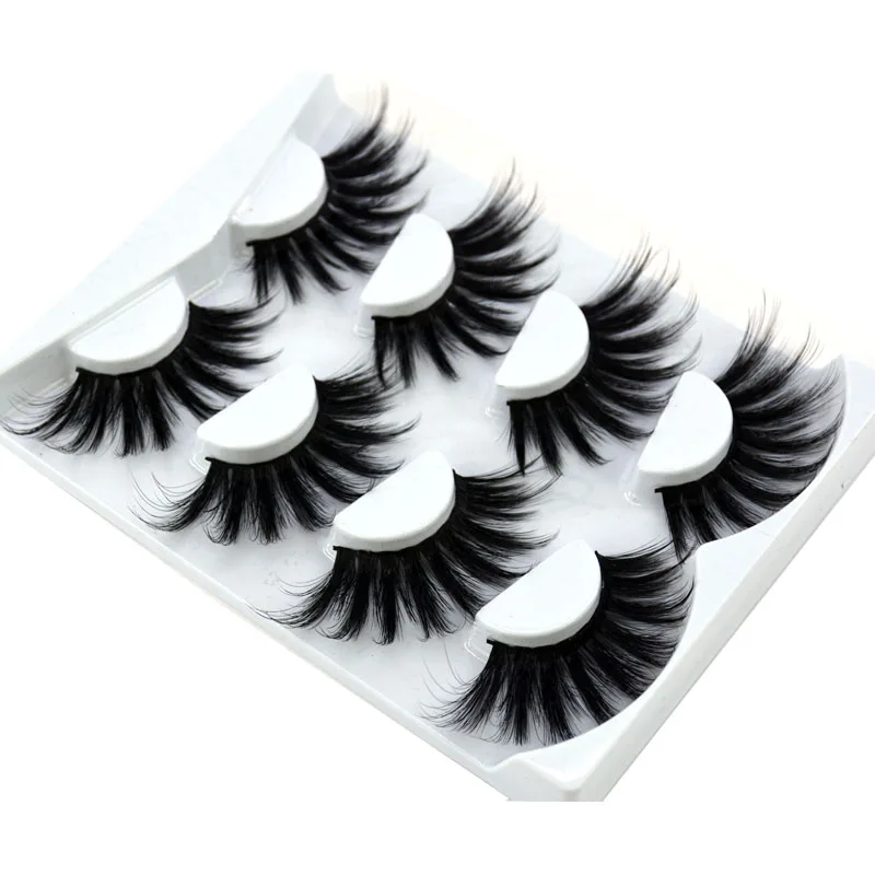 HBZGTLAD 4 Pairs of Artificial Mink Eyelashes Are Fluffy and Thick Creating a Dramatic Makeup Effect That Can Be Reused for Char
