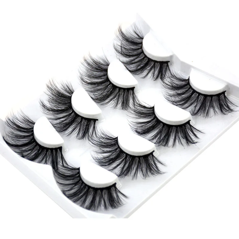 HBZGTLAD 4 Pairs of Artificial Mink Eyelashes Are Fluffy and Thick Creating a Dramatic Makeup Effect That Can Be Reused for Char