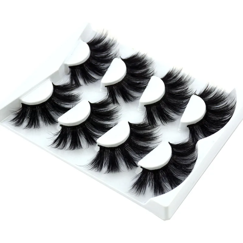 HBZGTLAD 4 Pairs of Artificial Mink Eyelashes Are Fluffy and Thick Creating a Dramatic Makeup Effect That Can Be Reused for Char