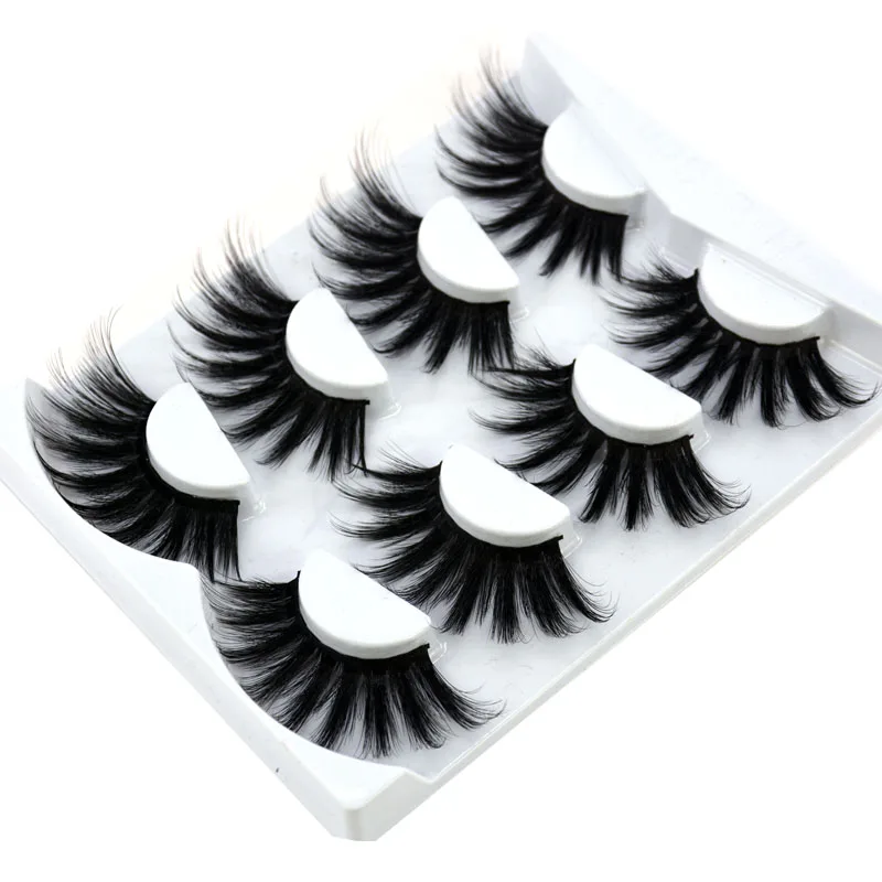 HBZGTLAD 4 Pairs of Artificial Mink Eyelashes Are Fluffy and Thick Creating a Dramatic Makeup Effect That Can Be Reused for Char