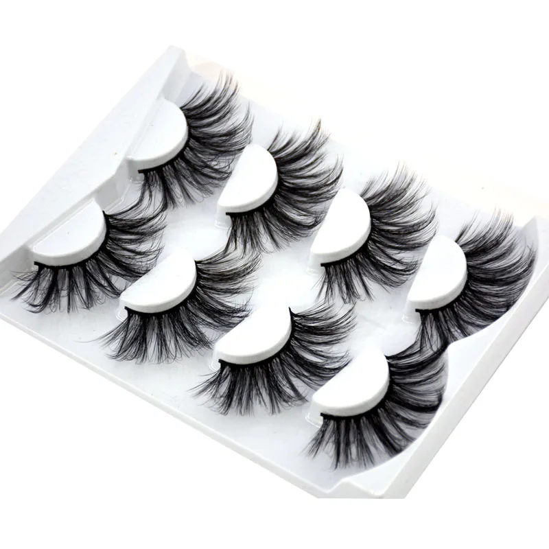HBZGTLAD 4 Pairs of Artificial Mink Eyelashes Are Fluffy and Thick Creating a Dramatic Makeup Effect That Can Be Reused for Char