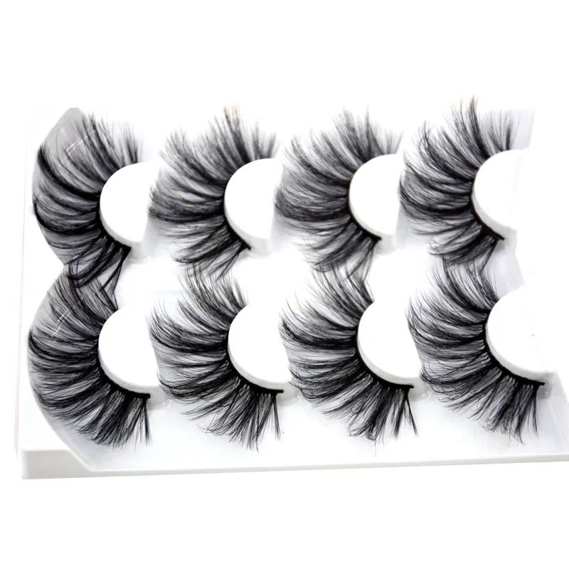 HBZGTLAD 4 Pairs of Artificial Mink Eyelashes Are Fluffy and Thick Creating a Dramatic Makeup Effect That Can Be Reused for Char