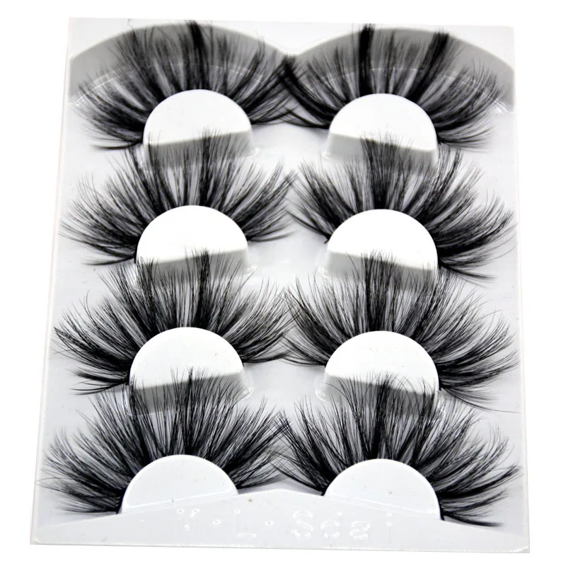 HBZGTLAD 4 Pairs of Artificial Mink Eyelashes Are Fluffy and Thick Creating a Dramatic Makeup Effect That Can Be Reused for Char