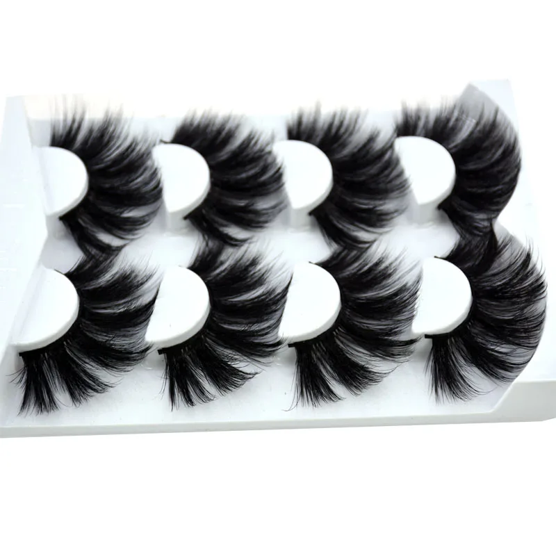 HBZGTLAD 4 Pairs of Artificial Mink Eyelashes Are Fluffy and Thick Creating a Dramatic Makeup Effect That Can Be Reused for Char