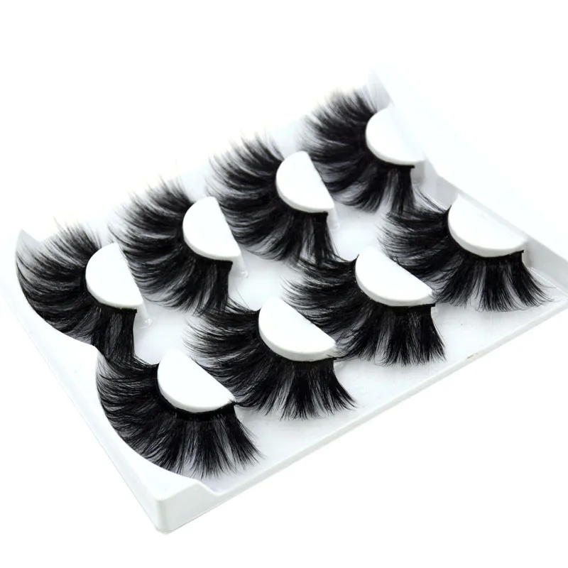 HBZGTLAD 4 Pairs of Artificial Mink Eyelashes Are Fluffy and Thick Creating a Dramatic Makeup Effect That Can Be Reused for Char
