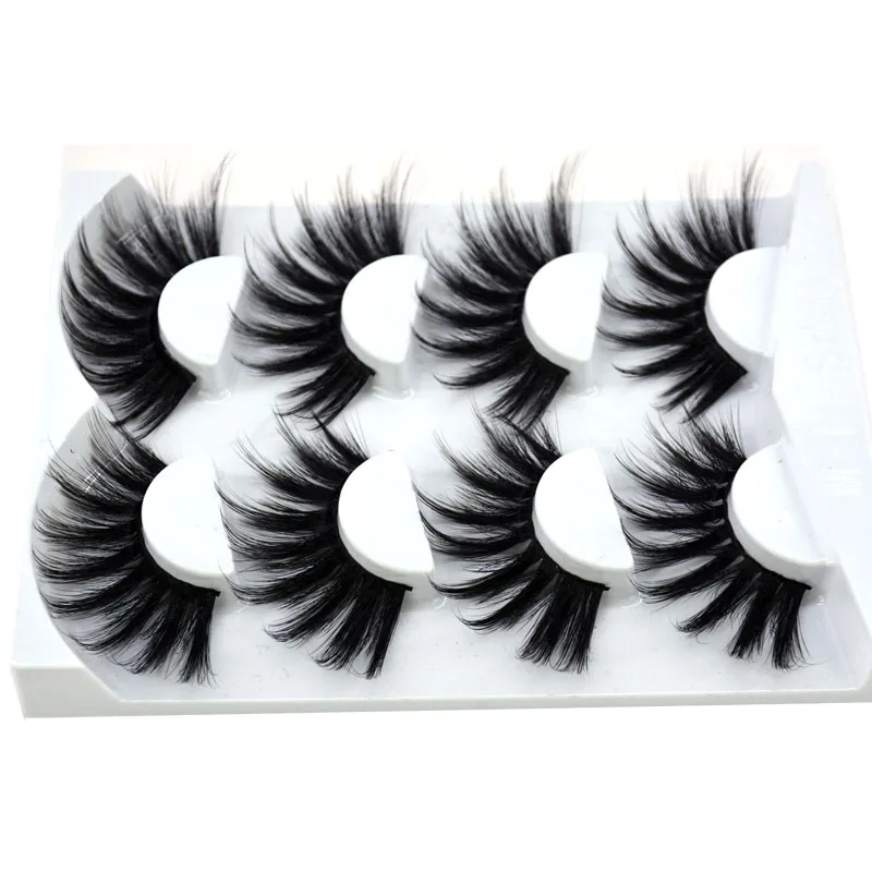 HBZGTLAD 4 Pairs of Artificial Mink Eyelashes Are Fluffy and Thick Creating a Dramatic Makeup Effect That Can Be Reused for Char