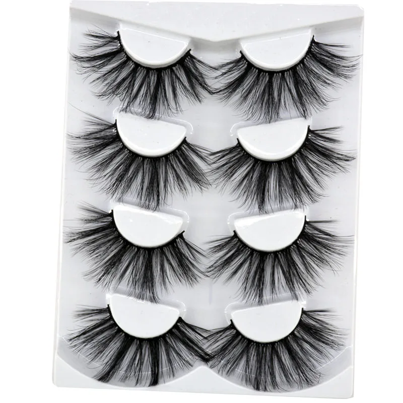 HBZGTLAD 4 Pairs of Artificial Mink Eyelashes Are Fluffy and Thick Creating a Dramatic Makeup Effect That Can Be Reused for Char