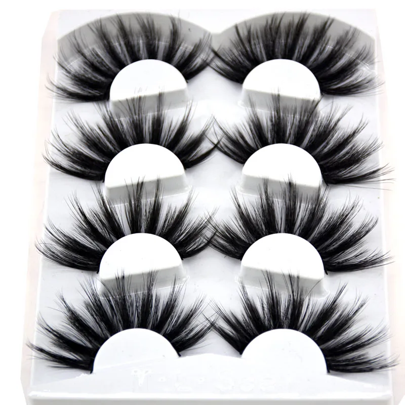 HBZGTLAD 4 Pairs of Artificial Mink Eyelashes Are Fluffy and Thick Creating a Dramatic Makeup Effect That Can Be Reused for Char