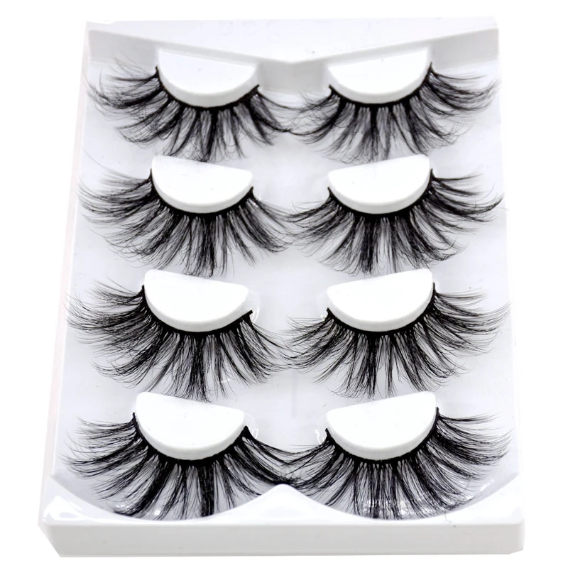 HBZGTLAD 4 Pairs of Artificial Mink Eyelashes Are Fluffy and Thick Creating a Dramatic Makeup Effect That Can Be Reused for Char
