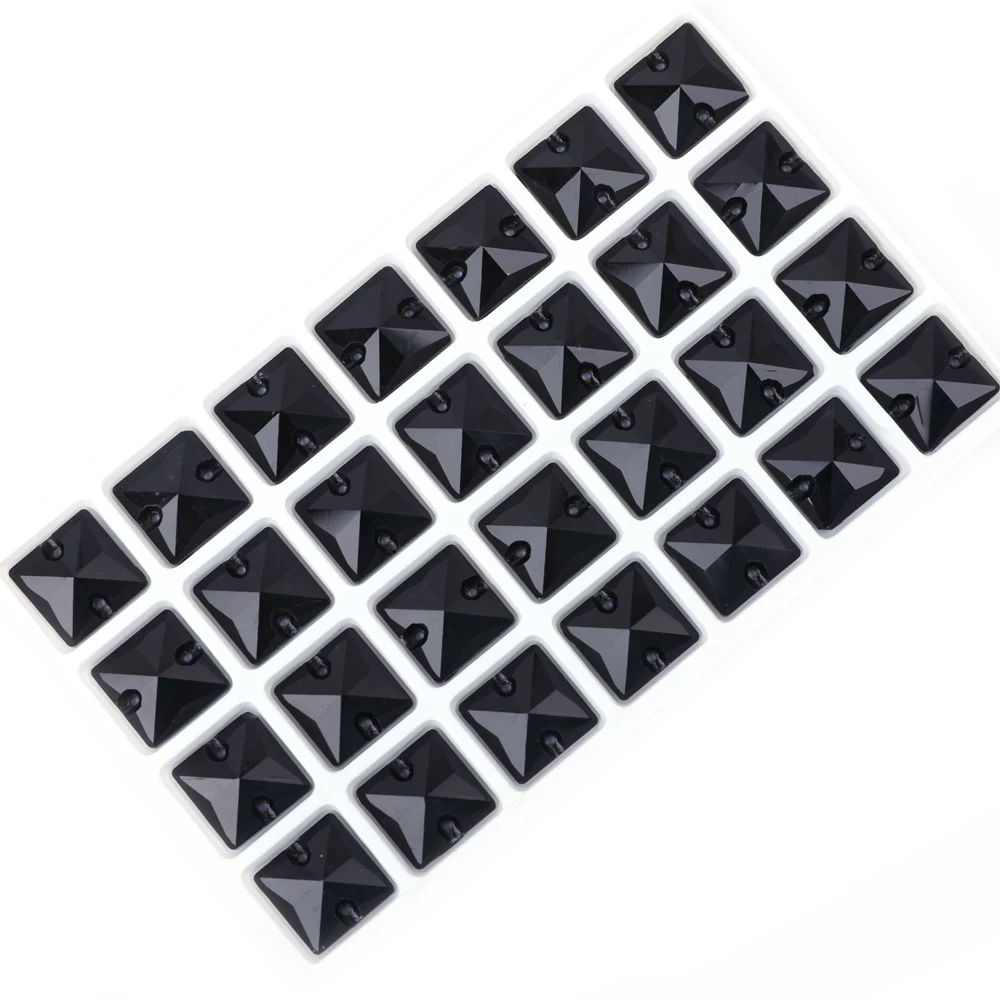 VC Sew on Rhinestone Square Shape Crystals Flatback Crystals for Clothing Shell Beads for Wedding Dresses Decoration DIY