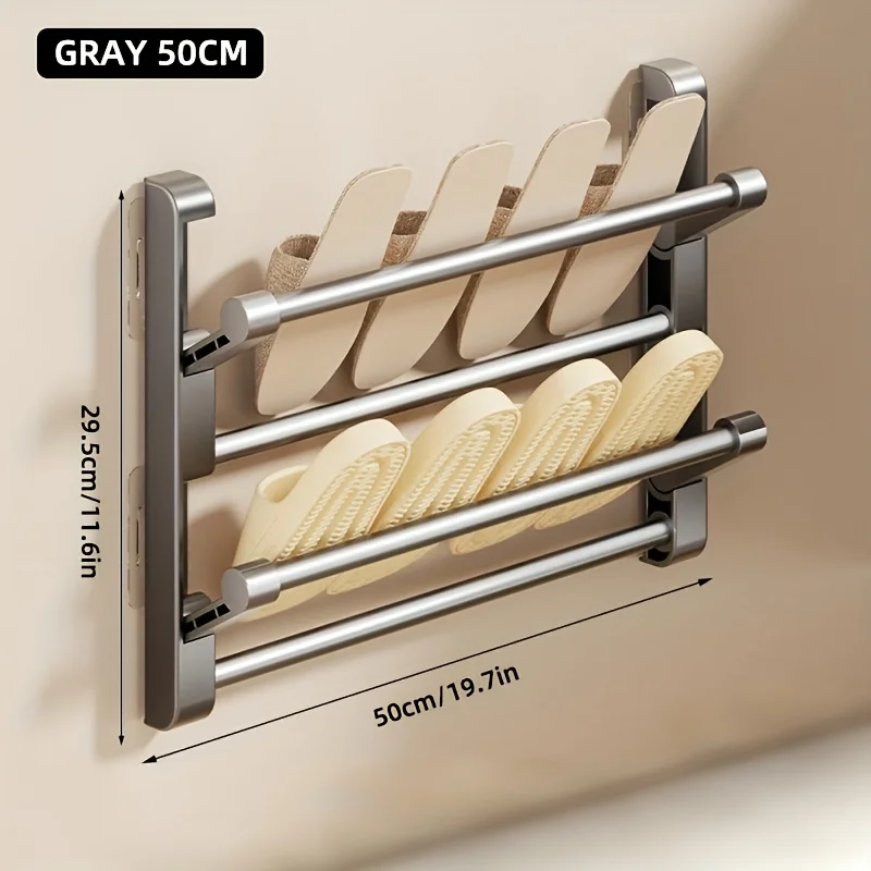 Non perforated wall mounted shoe rack, made of metal material, suitable for home shoe storage