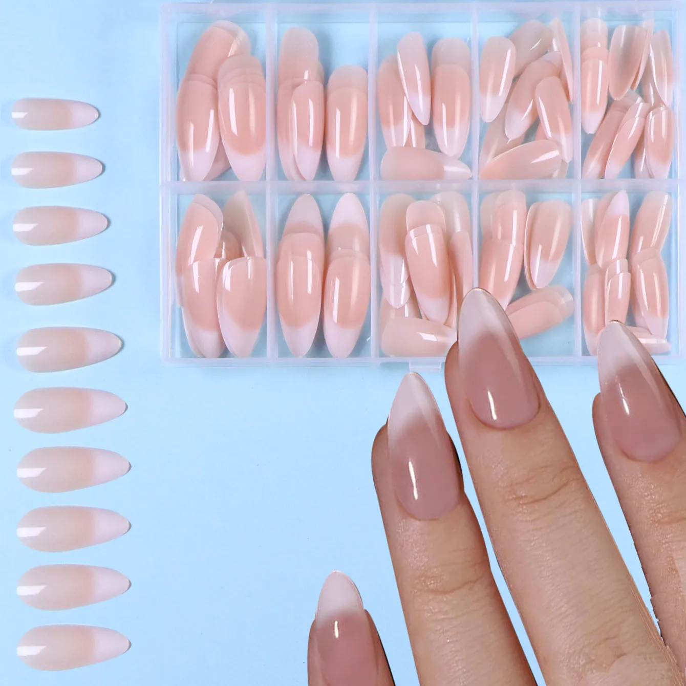 120PCS Short Square White French Simple Shiny False Nails Fashionable Wearable Nails Suitable for Daily Work, Study