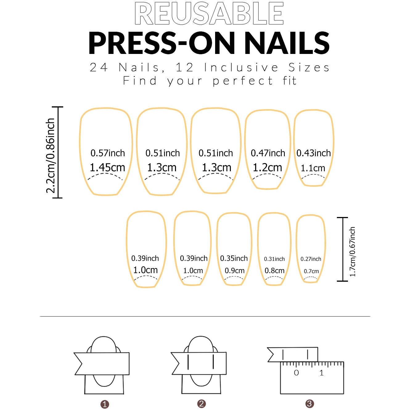 120PCS Short Square White French Simple Shiny False Nails Fashionable Wearable Nails Suitable for Daily Work, Study