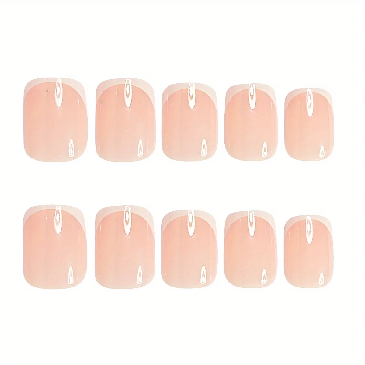 120PCS Short Square White French Simple Shiny False Nails Fashionable Wearable Nails Suitable for Daily Work, Study