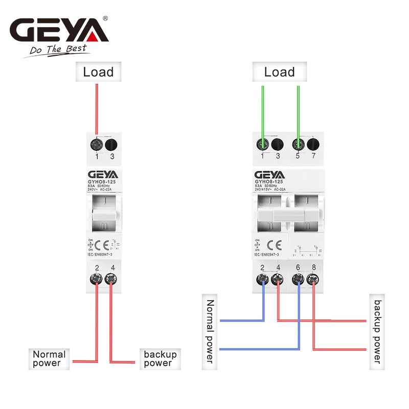 GEYA GYHO8 MTS 63A Dual Power Manual Conversion Isolating Switch Interlock Circuit Breaker AC Isotator 1P 2P 3P 4P
