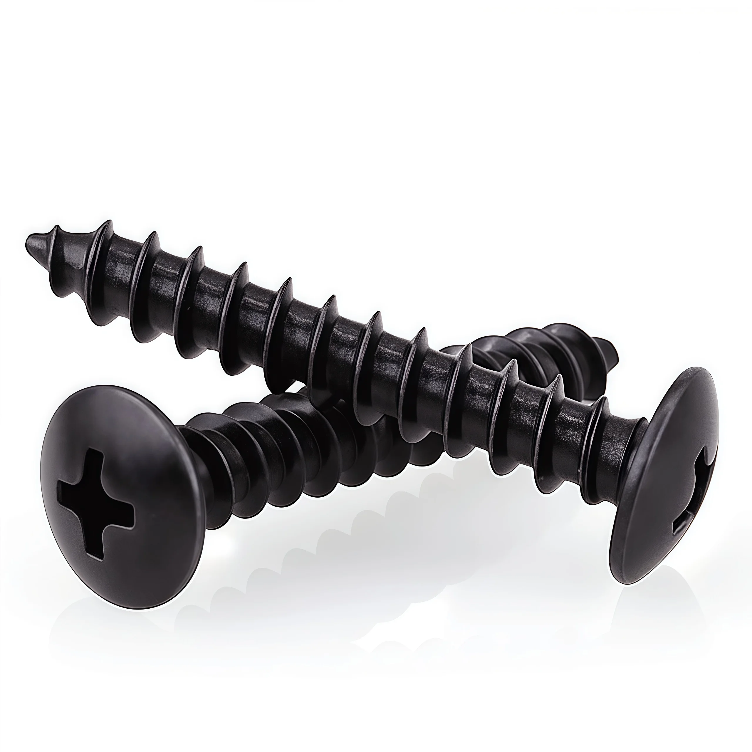 20-200pcs Black Carbon Steel Phillips Truss Head Screw M2.3 M2.6 M3 M3.5 M4 M5 M6 Cross Recessed Flat Head Self-Tapping Screws