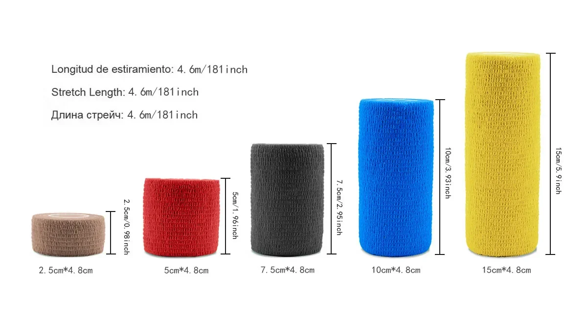 3/6/12/24Pcs Black White Sport Self Adhesive Elastic Bandage Wrap Tape Elastoplast For Knee Support Pads Finger Ankle Palm