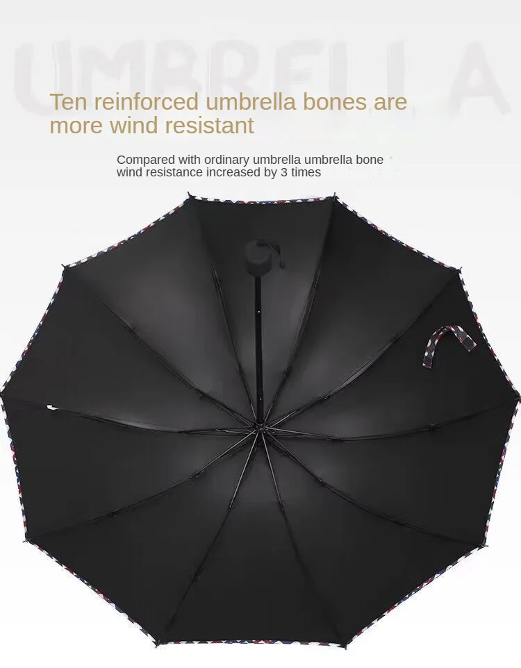 12 Ribs Extra Large Windproof Auto Open/Close Umbrella UV Sun Rain Dual Use Compact Portable Travel Fashionable Men Women