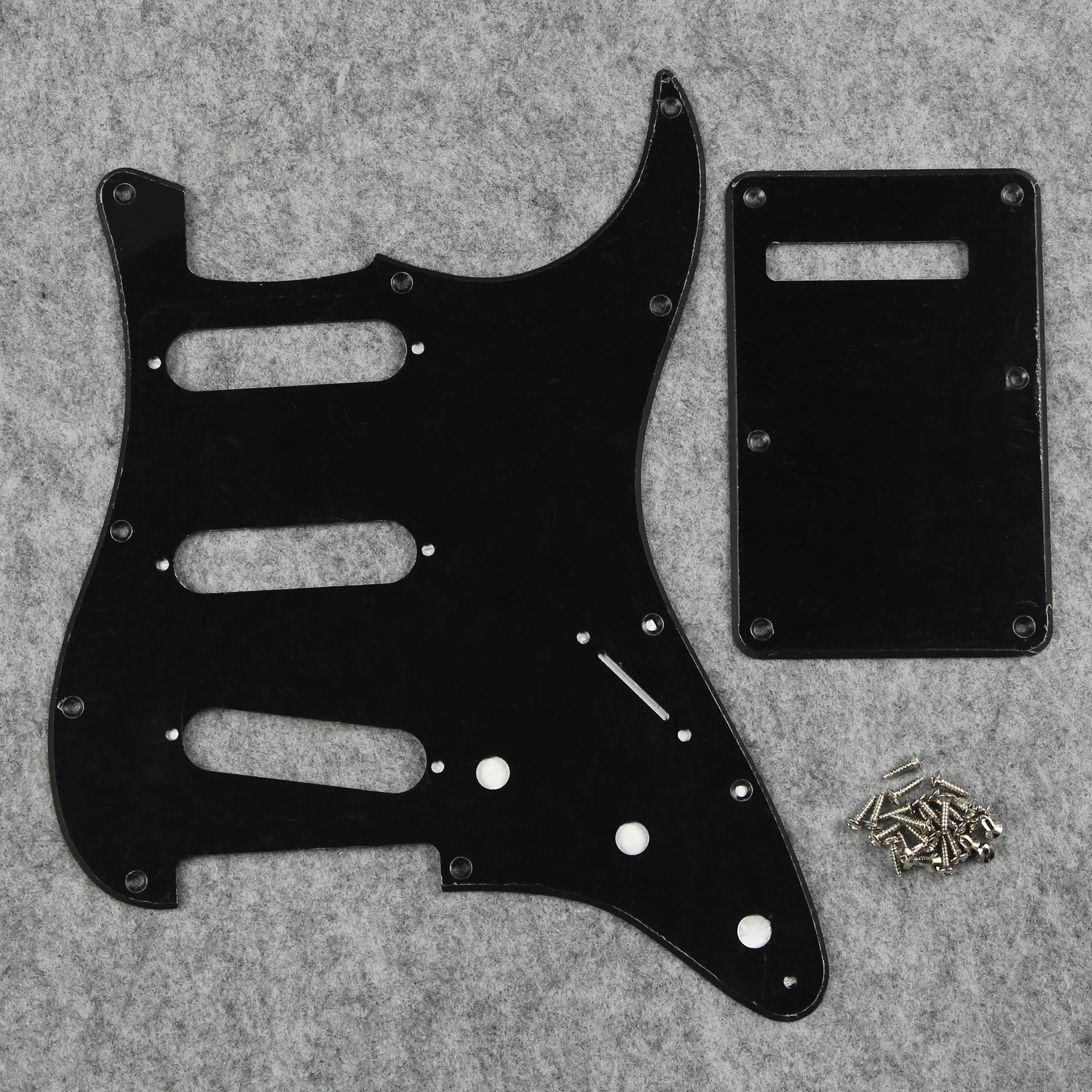 FLEOR Set of SSS Pickguard ST FD Guitar Scratch Plate 11 Holes & Back Plate & Pickguard Screws For USA / Mexico Electric Guitar