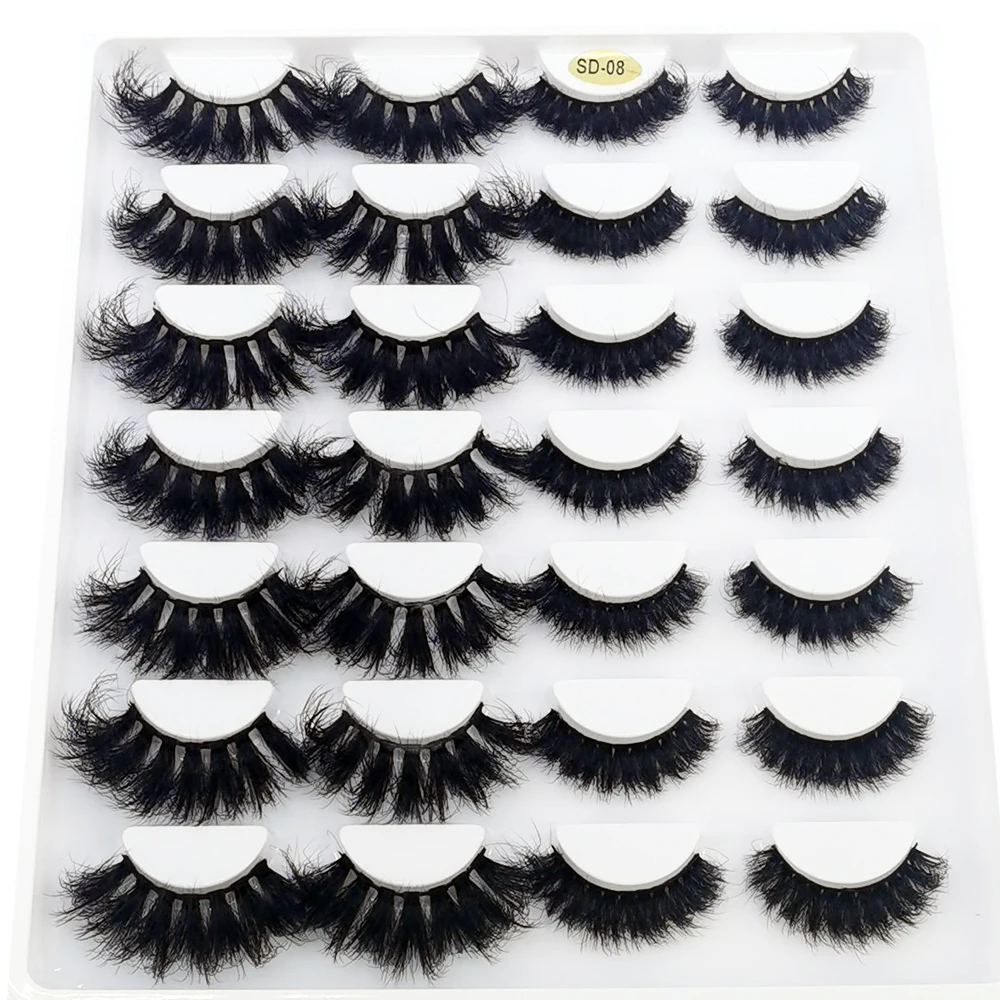 HBZGTLAD 14 Pairs Eyelashes 25mm Faux Mink Eyelashes Long Lasting Fluffy Mink Lashes Dramatic Volume Lashes Extension Thick Long