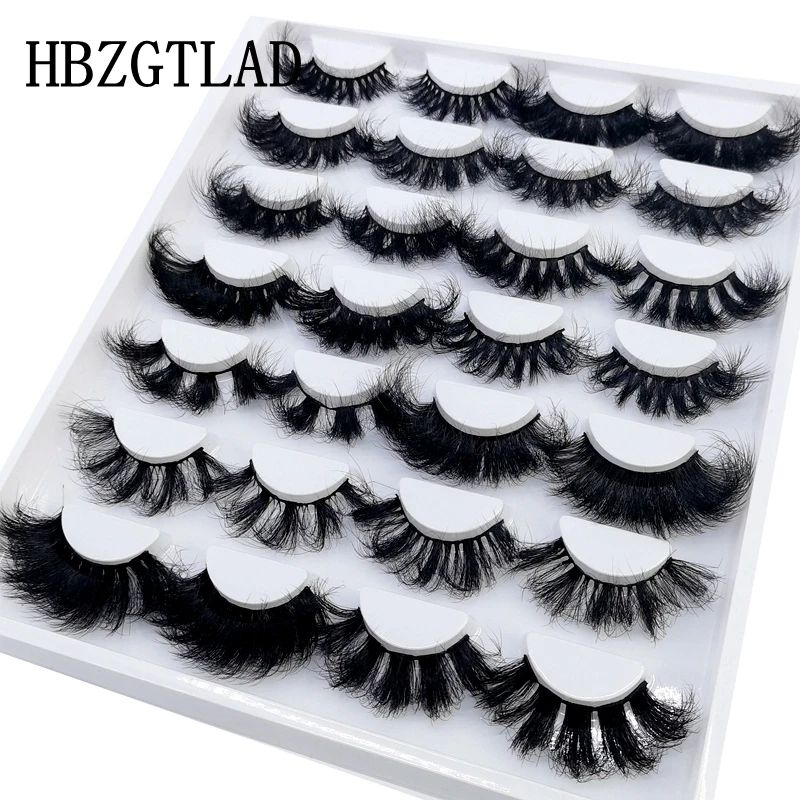 HBZGTLAD 14 Pairs Eyelashes 25mm Faux Mink Eyelashes Long Lasting Fluffy Mink Lashes Dramatic Volume Lashes Extension Thick Long