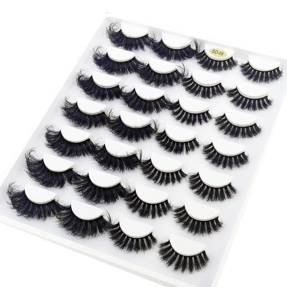 HBZGTLAD 14 Pairs Eyelashes 25mm Faux Mink Eyelashes Long Lasting Fluffy Mink Lashes Dramatic Volume Lashes Extension Thick Long