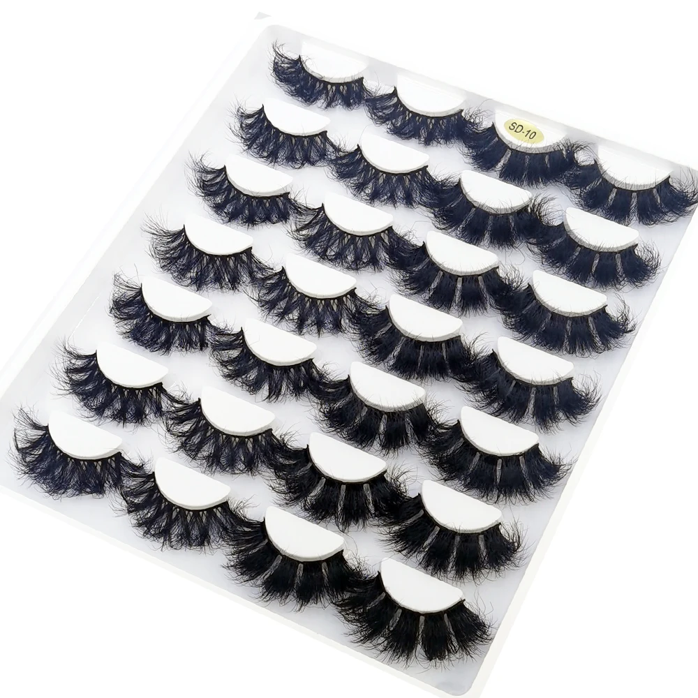HBZGTLAD 14 Pairs Eyelashes 25mm Faux Mink Eyelashes Long Lasting Fluffy Mink Lashes Dramatic Volume Lashes Extension Thick Long