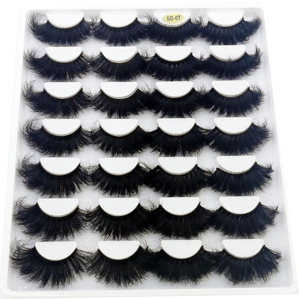 HBZGTLAD 14 Pairs Eyelashes 25mm Faux Mink Eyelashes Long Lasting Fluffy Mink Lashes Dramatic Volume Lashes Extension Thick Long