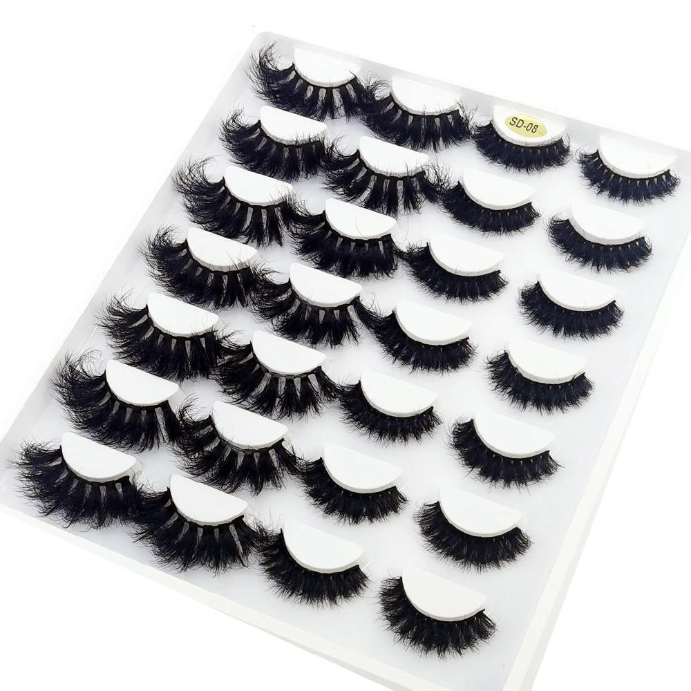 HBZGTLAD 14 Pairs Eyelashes 25mm Faux Mink Eyelashes Long Lasting Fluffy Mink Lashes Dramatic Volume Lashes Extension Thick Long