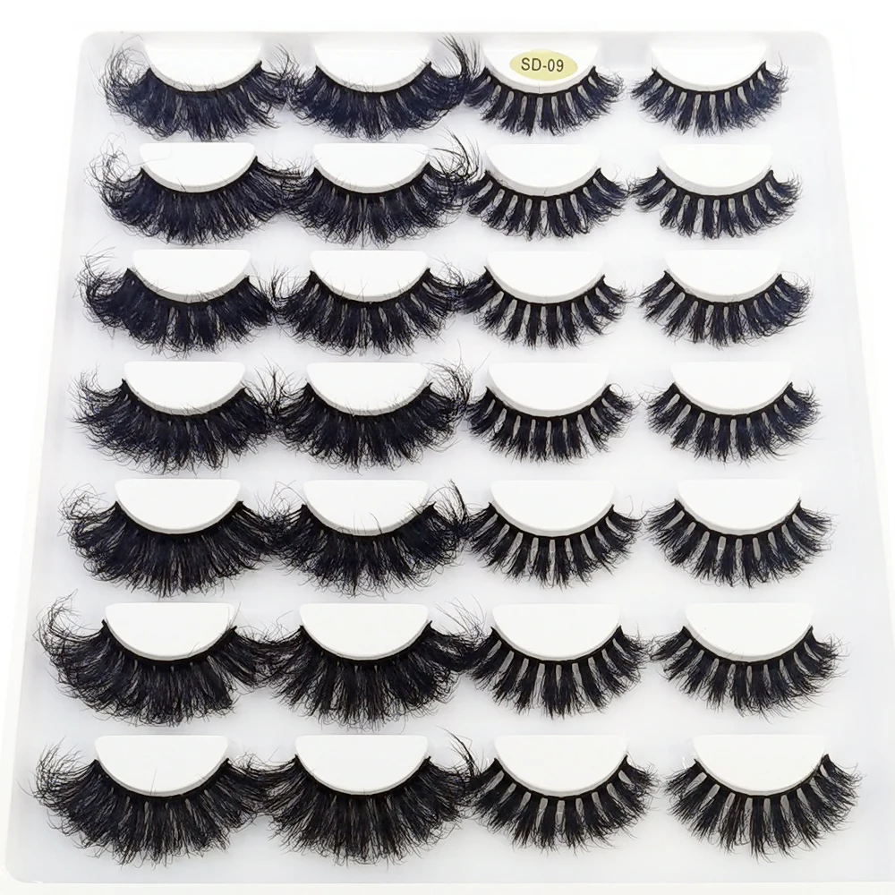 HBZGTLAD 14 Pairs Eyelashes 25mm Faux Mink Eyelashes Long Lasting Fluffy Mink Lashes Dramatic Volume Lashes Extension Thick Long