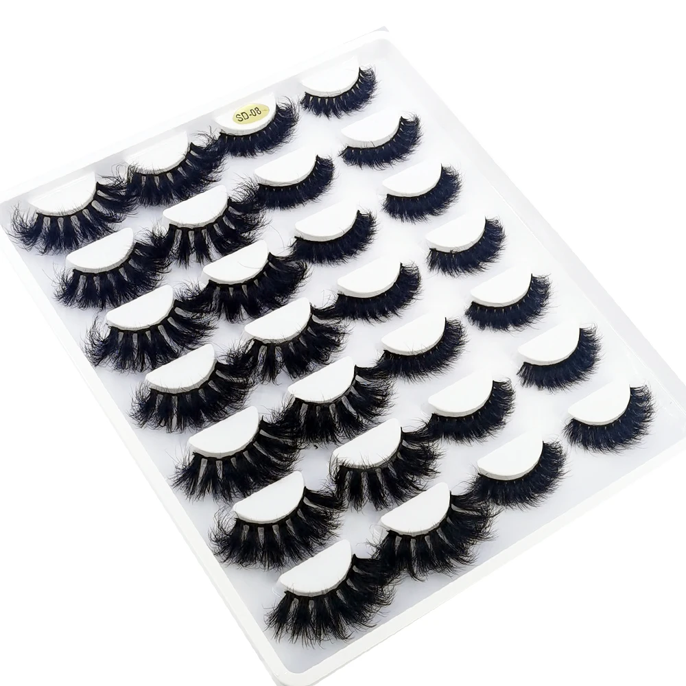 HBZGTLAD 14 Pairs Eyelashes 25mm Faux Mink Eyelashes Long Lasting Fluffy Mink Lashes Dramatic Volume Lashes Extension Thick Long