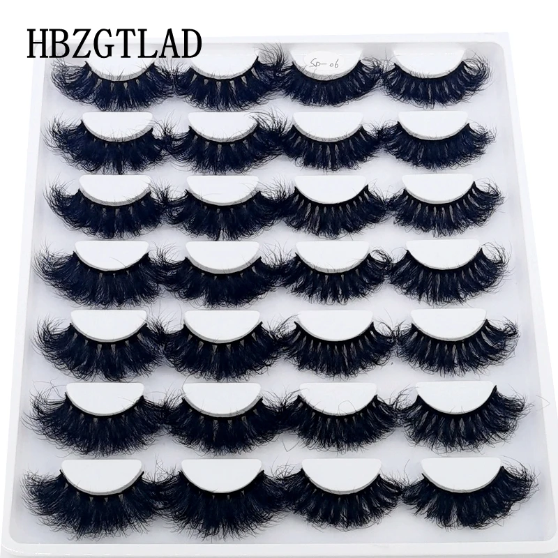HBZGTLAD 14 Pairs Eyelashes 25mm Faux Mink Eyelashes Long Lasting Fluffy Mink Lashes Dramatic Volume Lashes Extension Thick Long
