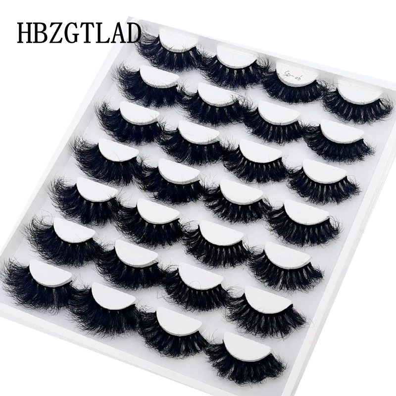 HBZGTLAD 14 Pairs Eyelashes 25mm Faux Mink Eyelashes Long Lasting Fluffy Mink Lashes Dramatic Volume Lashes Extension Thick Long
