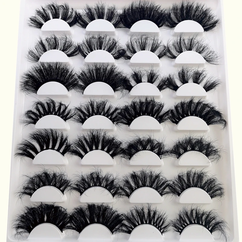 HBZGTLAD 14 Pairs Eyelashes 25mm Faux Mink Eyelashes Long Lasting Fluffy Mink Lashes Dramatic Volume Lashes Extension Thick Long