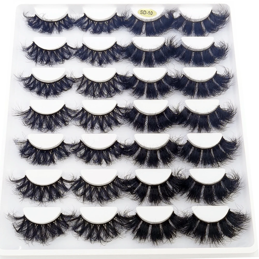 HBZGTLAD 14 Pairs Eyelashes 25mm Faux Mink Eyelashes Long Lasting Fluffy Mink Lashes Dramatic Volume Lashes Extension Thick Long