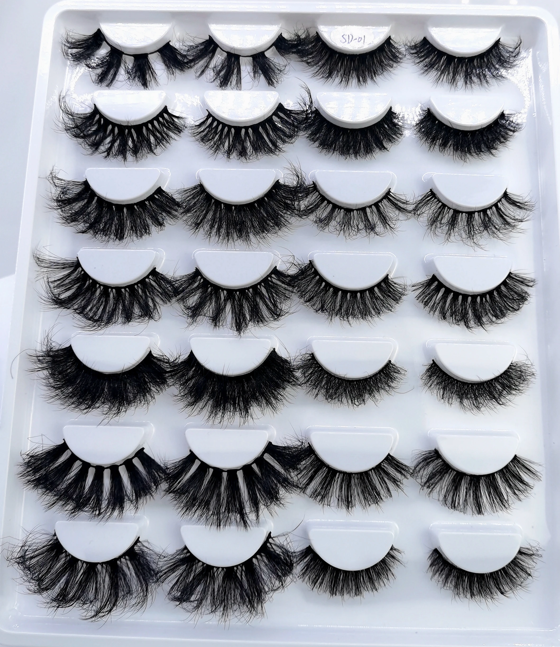 HBZGTLAD 14 Pairs Eyelashes 25mm Faux Mink Eyelashes Long Lasting Fluffy Mink Lashes Dramatic Volume Lashes Extension Thick Long