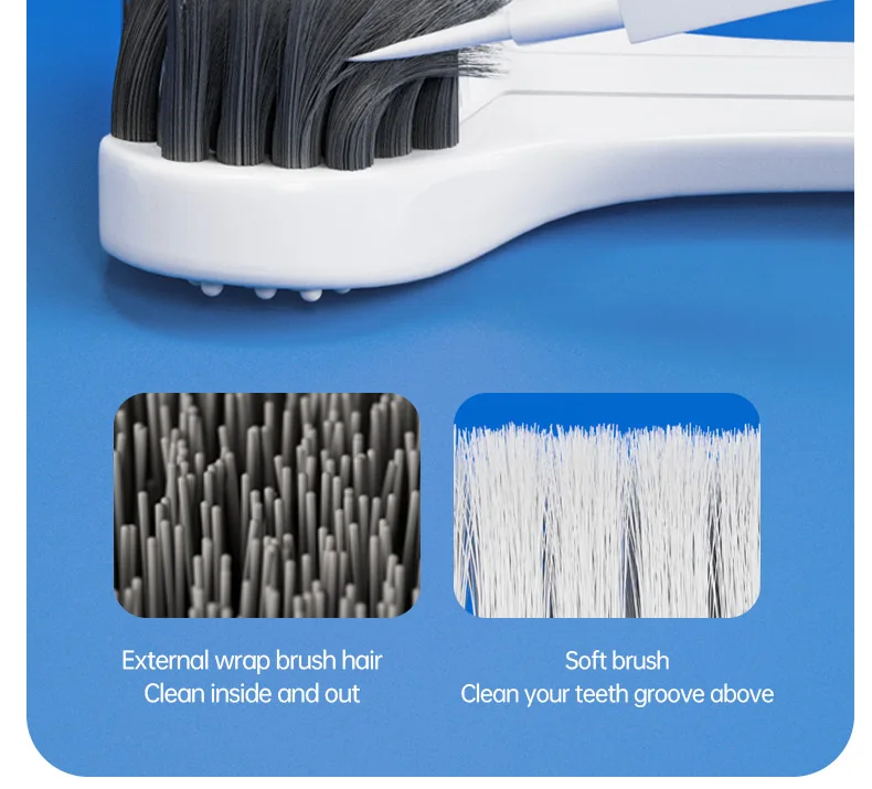 3D Manual Toothbrush 6pcs Three sided U-shaped Soft Toothbrush for Comprehensive Oral Cleaning for Adults, Men and Women, Couple