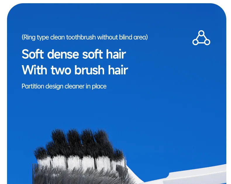 3D Manual Toothbrush 6pcs Three sided U-shaped Soft Toothbrush for Comprehensive Oral Cleaning for Adults, Men and Women, Couple