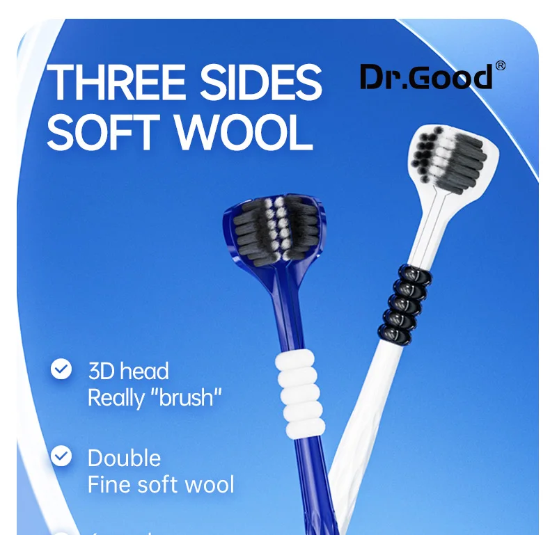 3D Manual Toothbrush 6pcs Three sided U-shaped Soft Toothbrush for Comprehensive Oral Cleaning for Adults, Men and Women, Couple