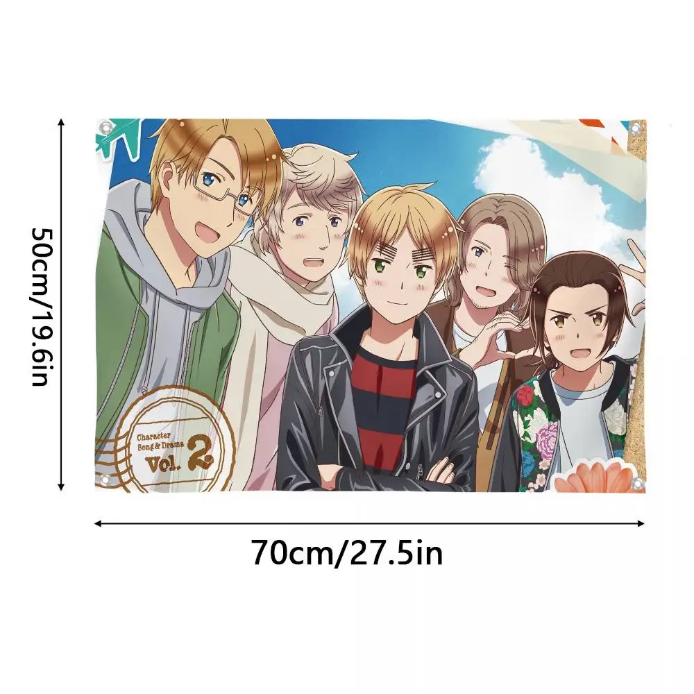 H-Hetalia W-World Stars Flag Room Bedroom Home&Outdoor Wall Hanging Concert Printed Background Decoration Art Banner