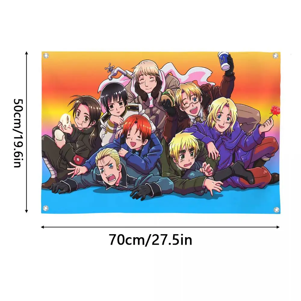 H-Hetalia W-World Stars Flag Room Bedroom Home&Outdoor Wall Hanging Concert Printed Background Decoration Art Banner