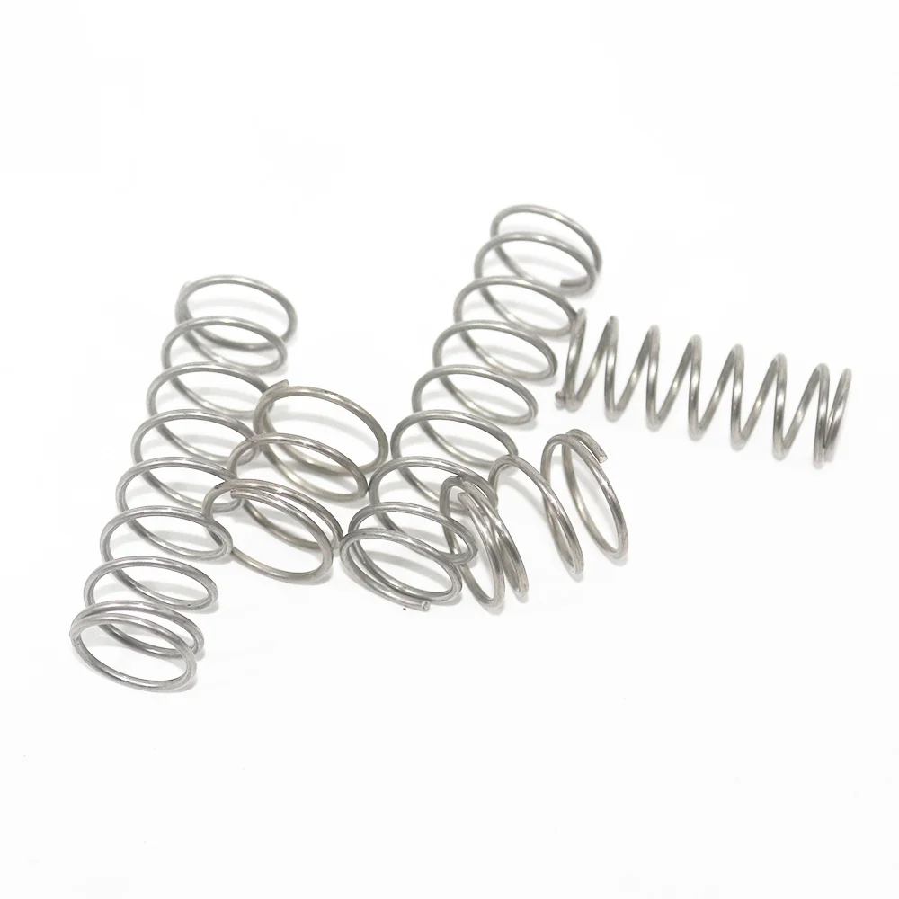 304Stainless Steel Compression Spring Return Spring Steel Wire Diameter 1.0mm Outside Diameter 5~20mm length 10mm to 100mm 10Pcs