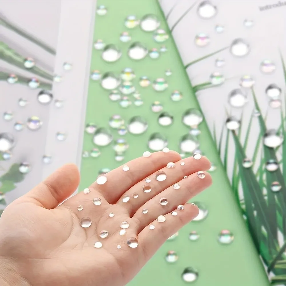 350pcs Clear Dewdrop Water Droplets Embellishments Simulation Round Clear Waterdrop Resin Beads Nails Art DIY Nail Decorations