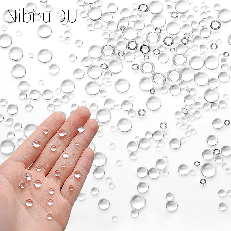 350pcs Clear Dewdrop Water Droplets Embellishments Simulation Round Clear Waterdrop Resin Beads Nails Art DIY Nail Decorations
