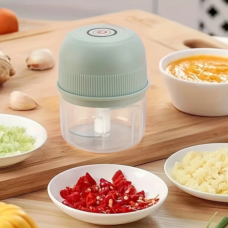 260ml Electric Garlic Grinder Onion Chopper with 1 Button Start Meat Grinder Kitchen Food Vegetable Mixer