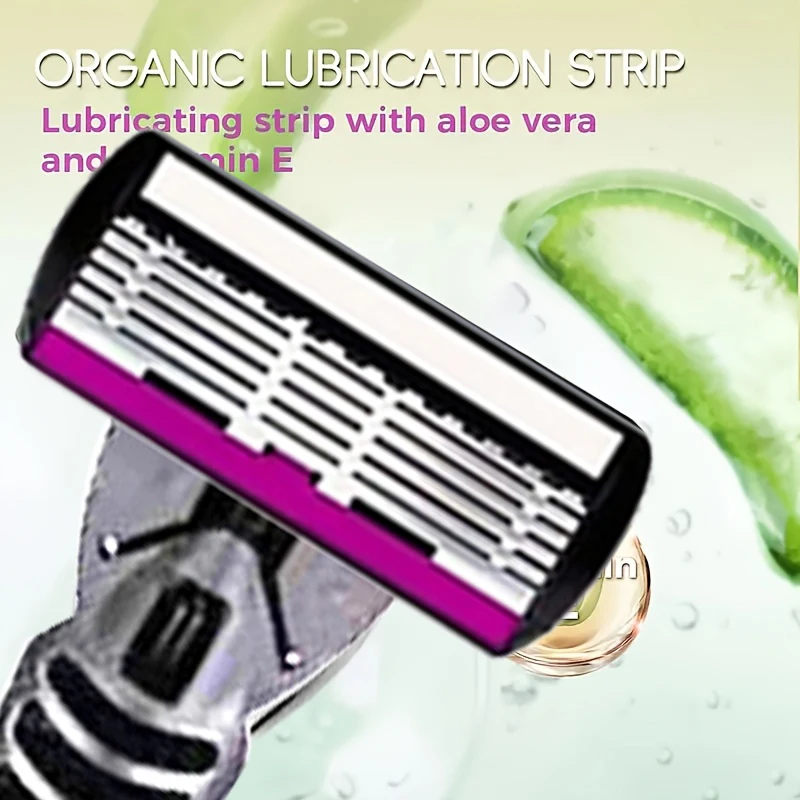 6-Layer Classic Razor, Razor Set, Stainless Steel Blade, Manual Safety Razor, Reusable Blade, Silicone Anti-Skid Layer