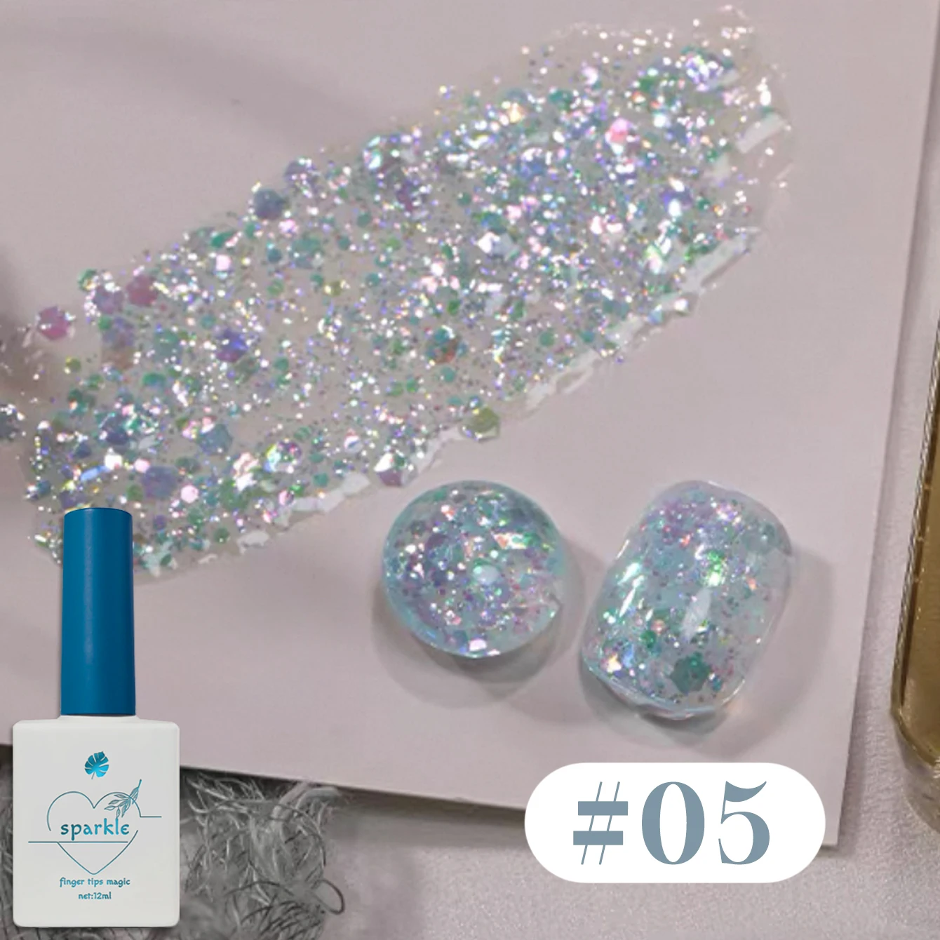 1-12PCS Deer Crash Sparkling Series Gel Nail Polish Sparkling All-match Whitening Sequins Fashionable Eye-catching Nail Supplies