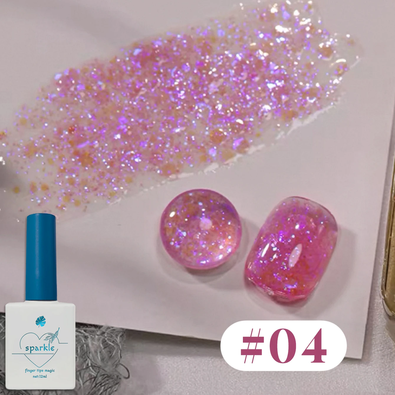 1-12PCS Deer Crash Sparkling Series Gel Nail Polish Sparkling All-match Whitening Sequins Fashionable Eye-catching Nail Supplies