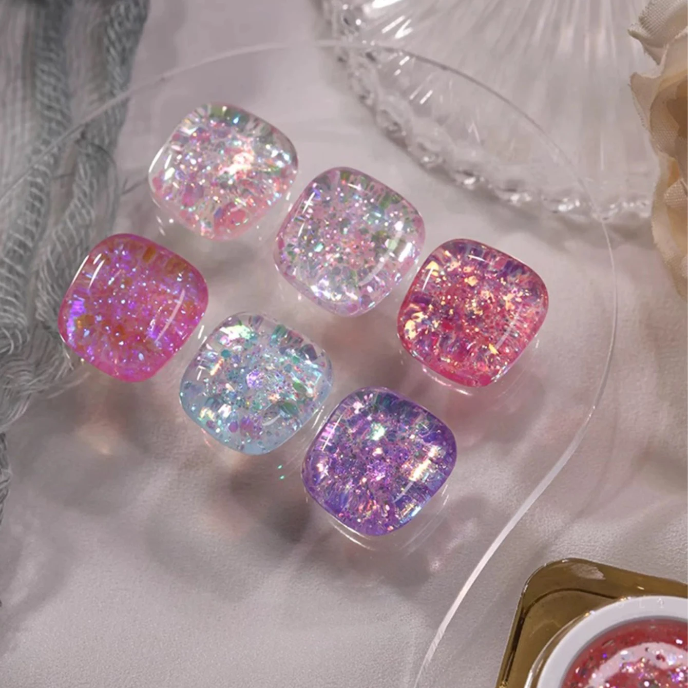 1-12PCS Deer Crash Sparkling Series Gel Nail Polish Sparkling All-match Whitening Sequins Fashionable Eye-catching Nail Supplies
