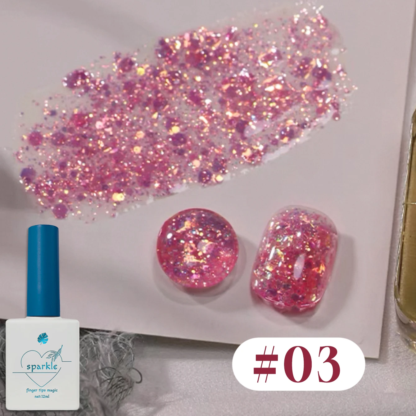 1-12PCS Deer Crash Sparkling Series Gel Nail Polish Sparkling All-match Whitening Sequins Fashionable Eye-catching Nail Supplies